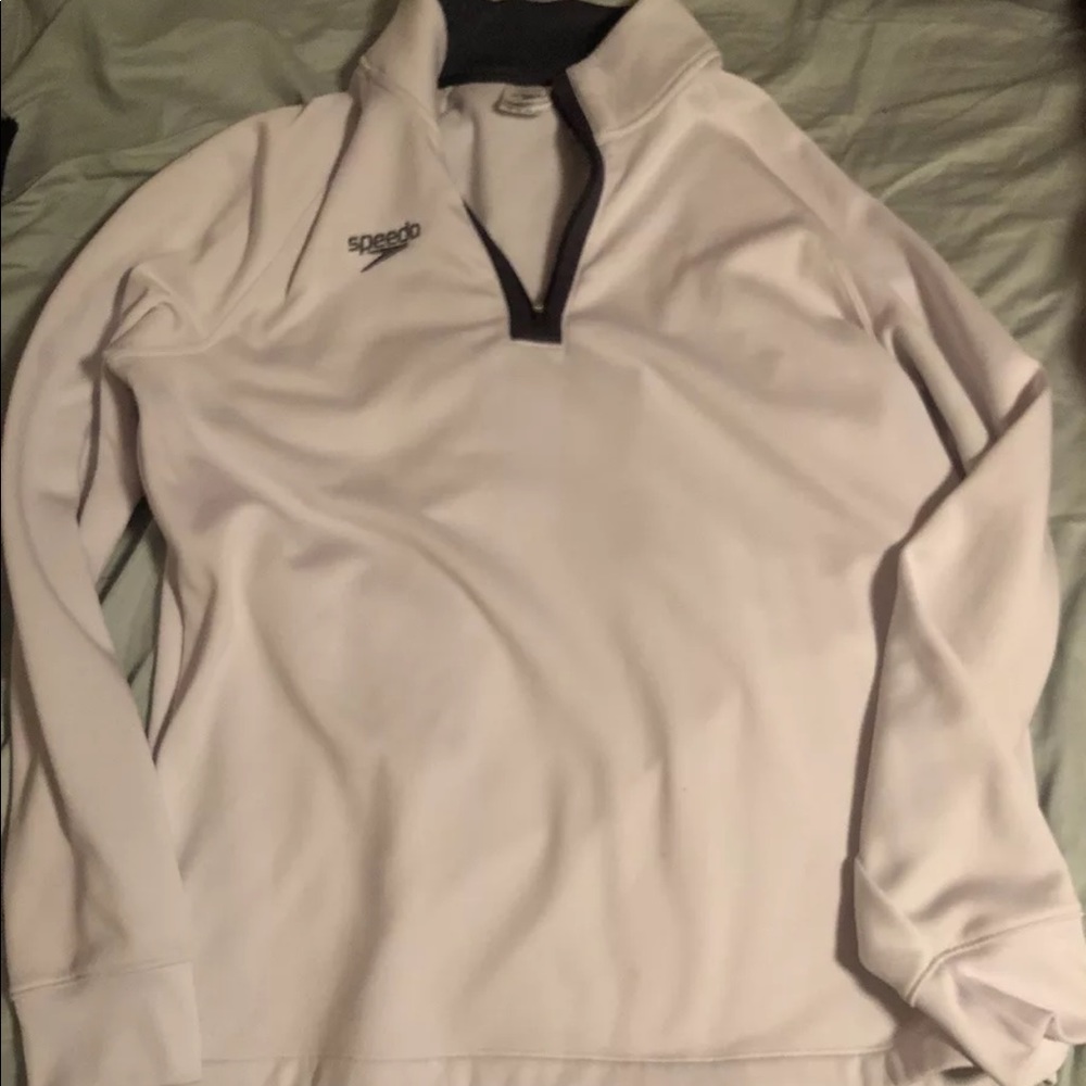 Speedo Warmup Jacket Pullover White Size Medium